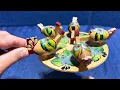 Chickens Pecking Handmade Russian Wooden Folk Art Toy