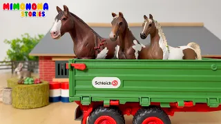 ¡Transportando ANIMALES de la GRANJA en el Tractor! 🚜🌾 Sonidos y Animales Reales | Mimonona Stories