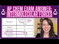 AP Chem Exam Answers Intermolecular Forces