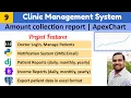Collection reports using apexChart library Clinic management system Django PostgreSQL Bootstrap