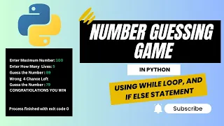 Number Guessing Game Python Using random randrange While Loop and If Else Statement