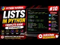 Python Tutorial Lists in Python Explained Indexing Slicing List Methods