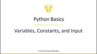 08 02 04 01 02 Python Basics Variables Constants and Input