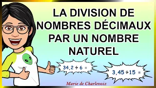 Division De Nombres Décimaux Par Un Nombre Naturel Cours 44 EXERCICES Sur Marie De Charlevoix 