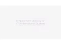 Employment Options for NYU International Students