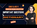Python DICTIONARY Important Questions Class 11 Computer Science ENGLISH