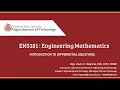 ENS181 Solution of Ordinary Differential Equations