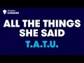 Download Lagu t.A.T.u. - All The Things She Said (Karaoke With Lyrics)