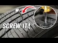 Fixing A Flat Tire Using A SCREW The Results Will Shock You DIY How To