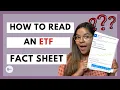 How to READ a FACT SHEET Investing 101