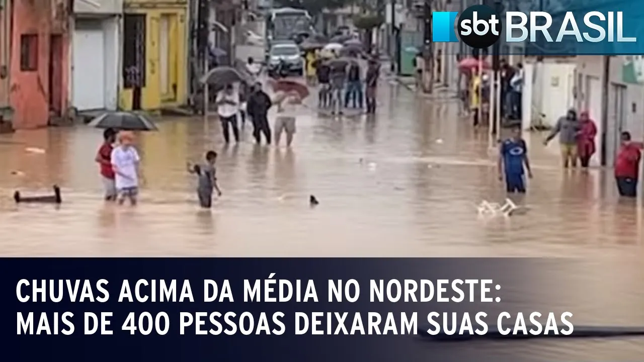 Chuvas acima da média no Nordeste: mais de 400 pessoas deixaram suas casas | SBT Brasil (07/07/23)