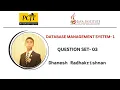 Question Set 03 Database Management System Java Institute
