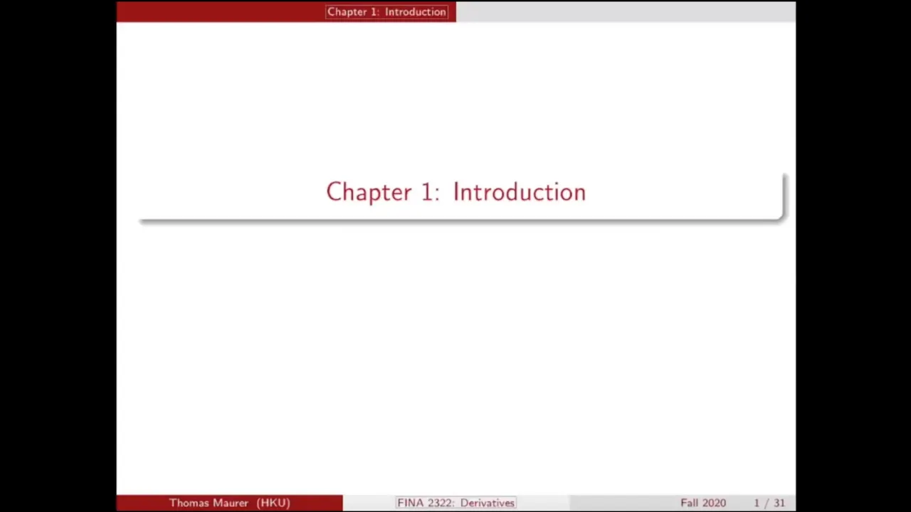 HKU FINA2322: 1 Introduction (2020)