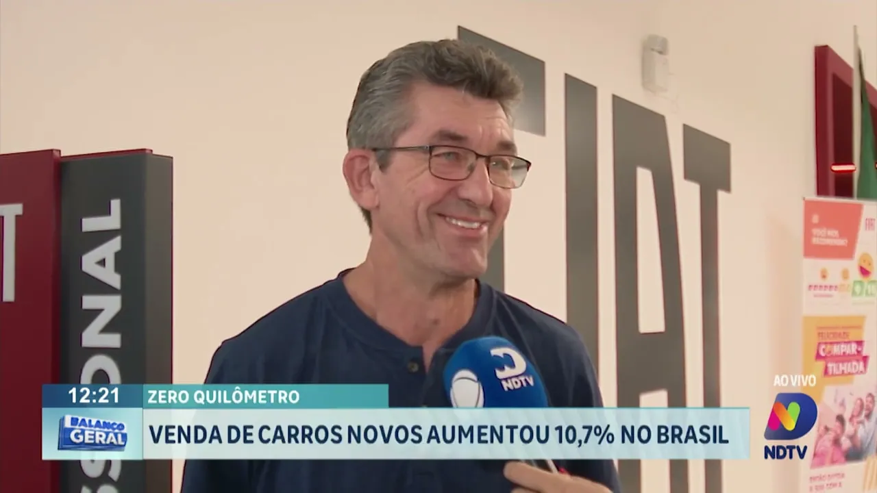 Venda de carros novos aumentou 10,7% no Brasil
