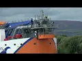 Lagu LNG powered hopper dredger Vox Apolonia sailing up the Clyde for dredging operations 4K