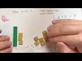 How to solve x a b with algebra tiles and with written algebra