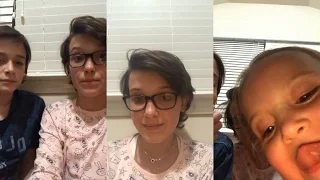 Millie Bobby Brown Instagram Live Stream 8 April 2017 w Noah Schnapp Ava Brown