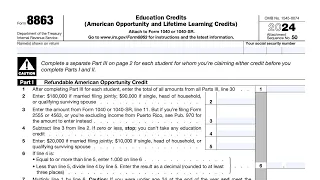 Credit Limit Worksheet walkthrough IRS Form 8863