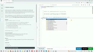 Hacker Rank Coding Challenge Median Analysis
