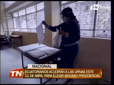 Ecuatorianos acudirán a las urnas este 11 de abril para elegir binomio presidencial