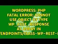 PHP Fatal error Cannot use object of type WP - REST