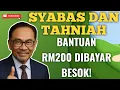 Download Lagu TAHNIAH, BAYARAN BANTUAN TUNAI RM200 DISALURKAN BESOK!