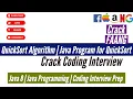 QuickSort Algorithm Java Program for QuickSort Crack FAANG Crack coding interview