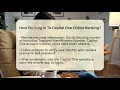 How Do I Log In To Capital One Online Banking - Ask Your Bank Teller