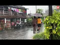 Download Lagu Rain and Thunderstorm-A Walk Exploring My Village in Heavy Rain
