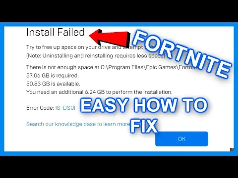 HOW TO FIX FORTNITE ERROR INSTALLED FAILED UPDATE