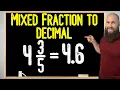 How To Convert Mixed Fractions To Decimals