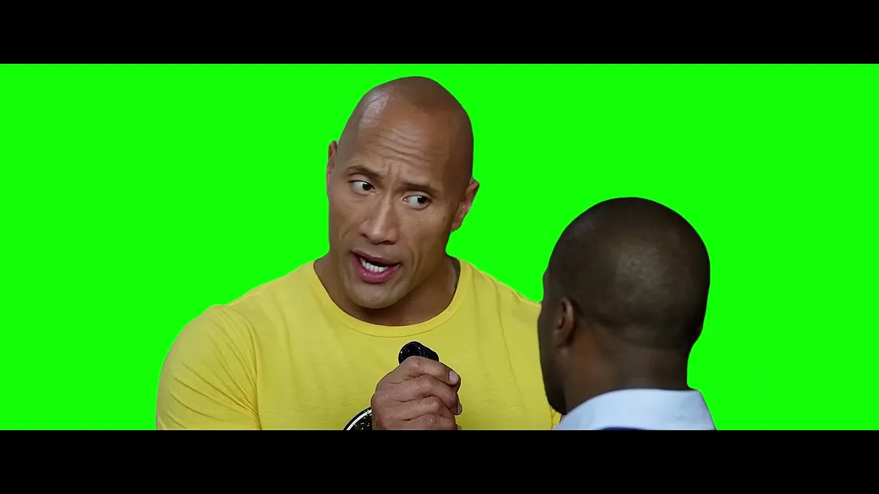 The Rock saying "Are you in or are you out?" to Kevin Hart meme - Green Screen