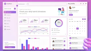 Modern Responsive Admin Dashboard Light Dark Mode HTML CSS JS Complete Design Tutorial 2026