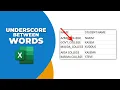 How to add underscore between words in excel