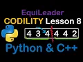 EquiLeader in Python and C Codility Solutions Lesson 8