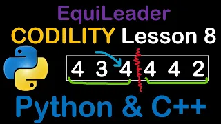 EquiLeader in Python and C Codility Solutions Lesson 8