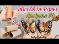 Crea con ROLLOS DE PAPEL MARIPOSAS 3D Butterflies with Paper Rolls Borboletas com Rolos de Papel