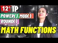 MATH FUNCTIONS - POWER MOD ROUND Class 12 IP