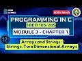 Module 3 Chapter 1 Strings Two Dimensional Arrays Programming in C