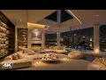 Elegant Los Angeles Night Jazz Cozy Apartment with Smooth Piano Jazz Music Snowfall to Unwind