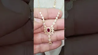 طقم الأميرات عيار١٨ بالفص الأحمر المميز لازوردي 