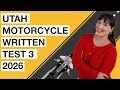Utah Motorcycle Written Test 3 2026 50 Questions with Explained Answers