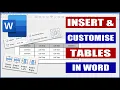 Insert and Customise Tables in Word Microsoft Word Tutorials
