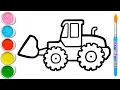 Learn to Draw Simple Construction Vehicles Painting Coloring Show