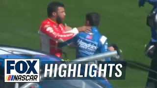 Kyle Larson and Bubba Wallace FIGHT after wreck at Las Vegas NASCAR ON FOX HIGHLIGHTS