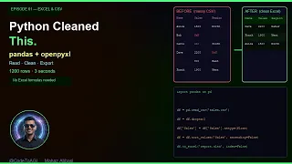 Python Automatically Cleans CSV Creates Excel Reports in Seconds pandas openpyxl Ep 61
