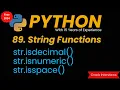 isdecimal function isnumeric function isspace function built in functions in Python