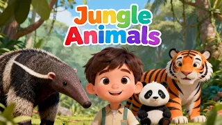 Jungle Animals Educational Toddler Video | Baby Learn Panda, Tiger, Toucan, Flamingo Animal Names