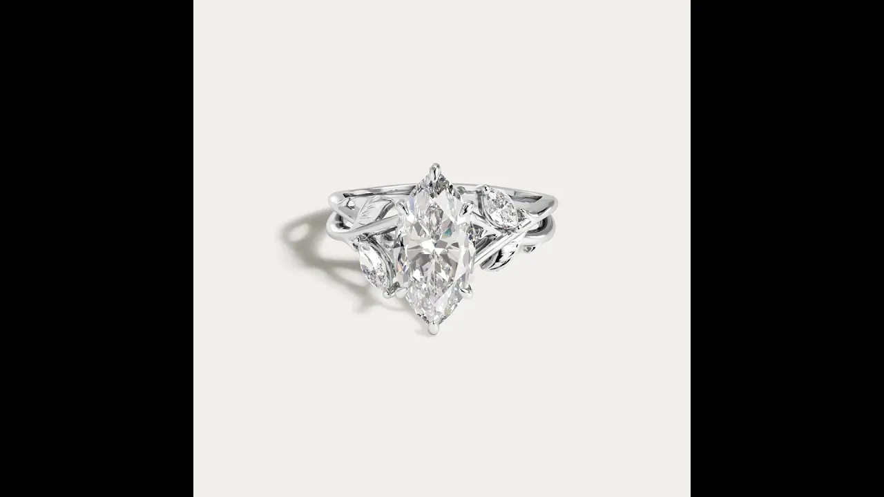 Kathleen丨Marquise Cut Lab-Grown Diamond Nature-Inspired Engagement Ring