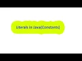 Literals in Java Java Tutorial